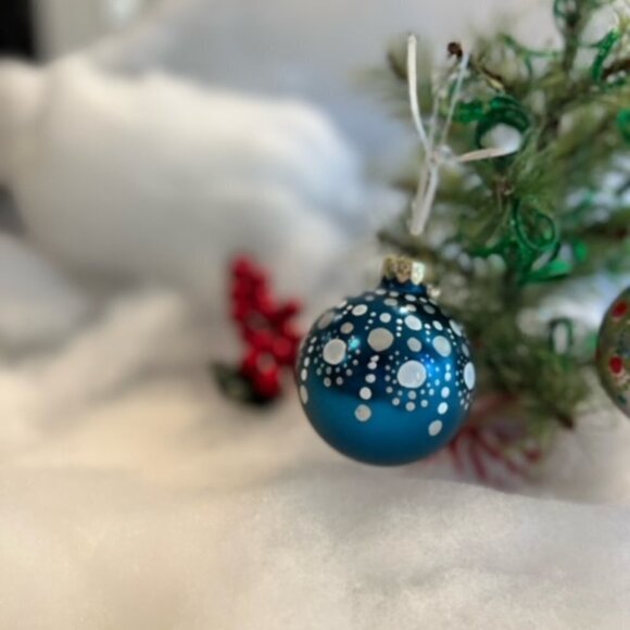 Unique Hand Painted & Sealed Christmas ornament, glass SET of 2 - Picture 3 of 3